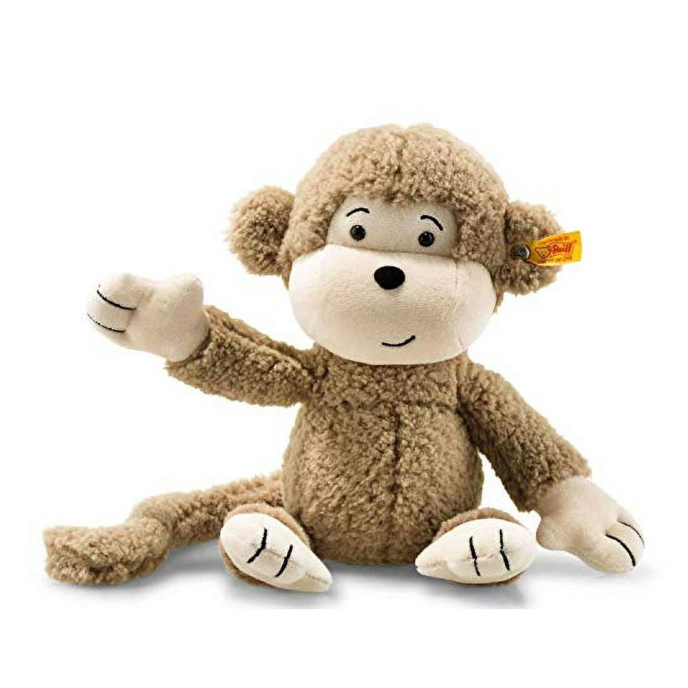 Steiff Monkey 12" Brown Stuffed Plush Animal Brass ear Tag 060304 NEW